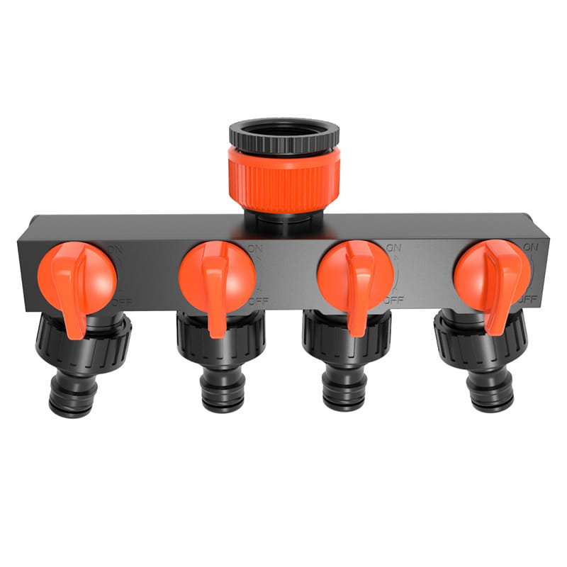TS3035 Plastic four way connector with valve
