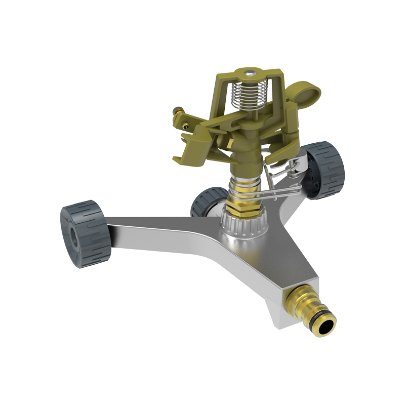 Zinc impulse sprinkler with triangular  base TS1092