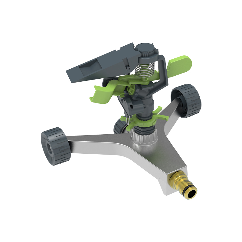Plastic impulse sprinkler with triangular  base TS1236
