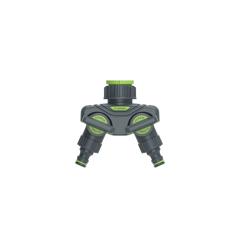 Plastic two way connector with valve TS3059